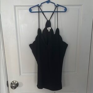 J. Crew Black Scalloped Camisole